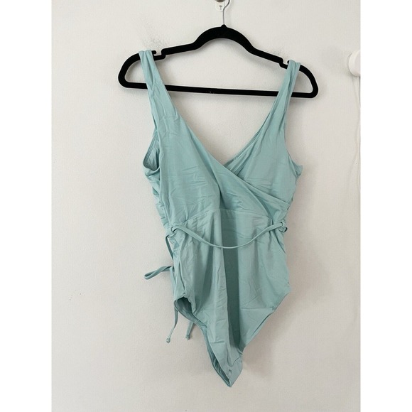 NWT Andie Swim The Belmar One Piece Cabana Blue Tie Waist Swimsuit Sz Medium - Picture 4 of 7